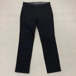 Calvin Klein Chino Pants Mens 32 x 30 Black Slim Fit Straight Flex Waist Cotton